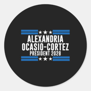 Sticker Rond Alexandria Ocasio Cortez Pour Président 2028, Aoc 