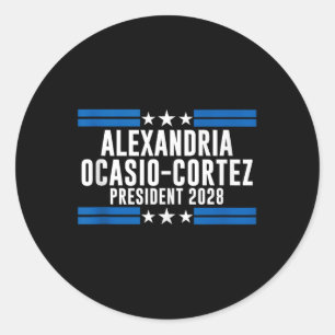 Sticker Rond Alexandria Ocasio Cortez Pour Président 2028, Aoc