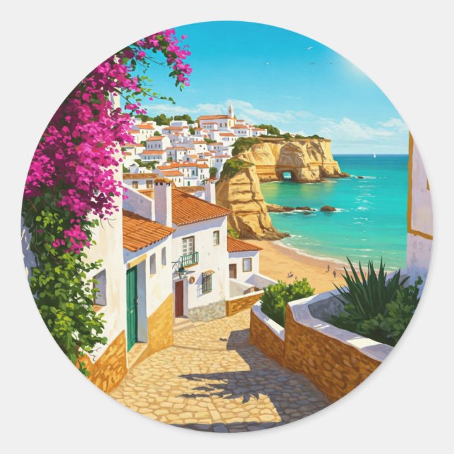Sticker Rond Algarve Portugal Travel (Devant)