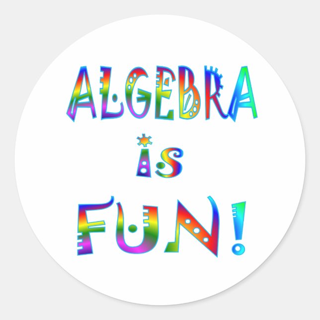 Sticker Rond Algebra est amusant (Devant)