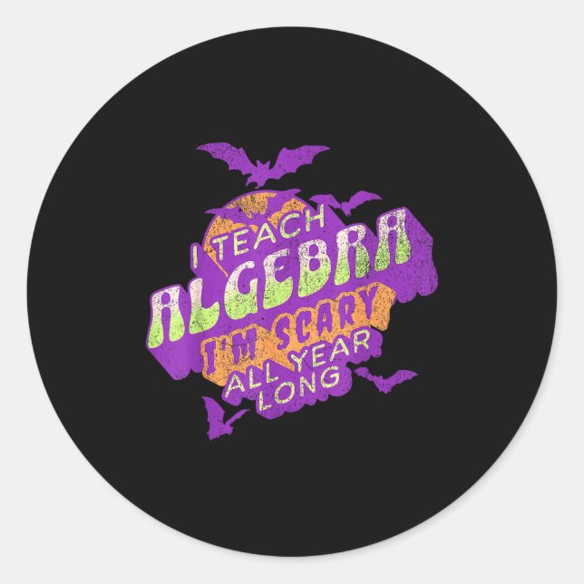 Sticker Rond Algebra Teacher Halloween Soky Ghost Math Mathemat (Devant)