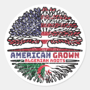 Sticker Rond Algérie Algérie États-Unis d'Amérique États-Unis