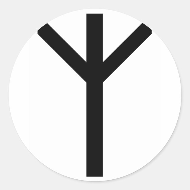 STICKER ROND ALGIZ RUNE (Devant)