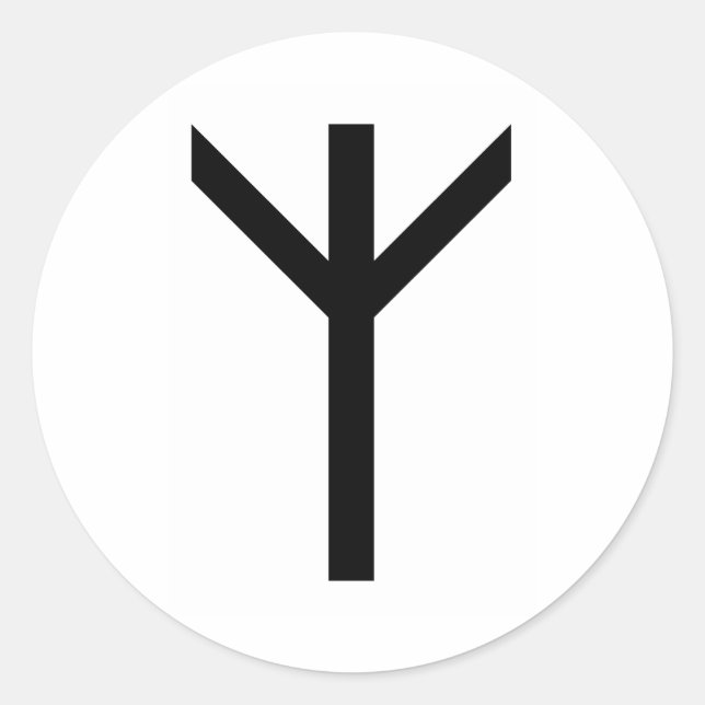 STICKER ROND ALGIZ RUNE (Devant)