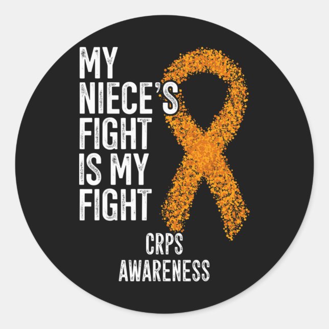 Sticker Rond Algodystrophie Le combat de ma nièce est mon comba (Devant)