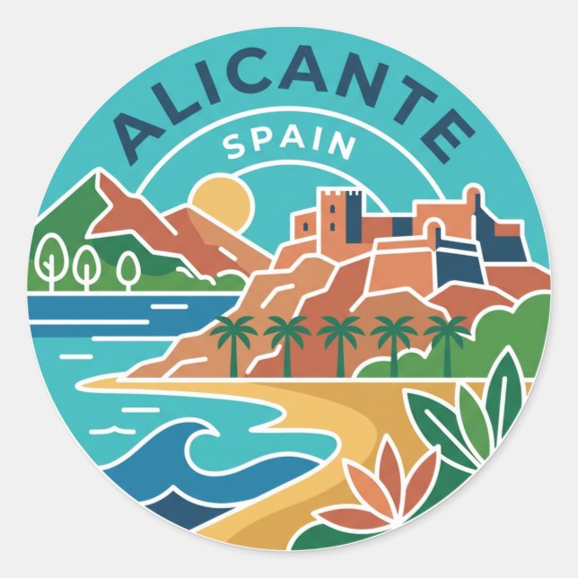 Sticker Rond Alicante Espagne (Devant)
