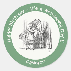 Sticker Rond Alice au pays des merveilles Anniversaire ou autre