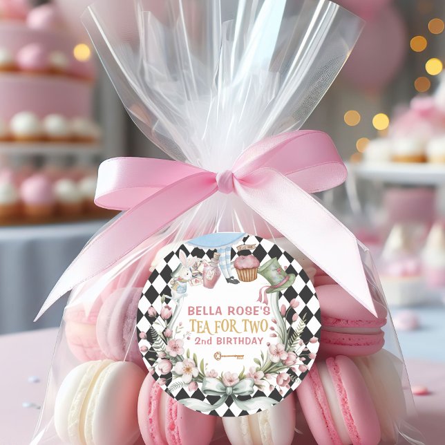 Sticker Rond Alice au pays des merveilles Cadre de fleurs 2e an (Créateur téléchargé)