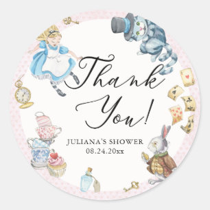 Sticker Rond Alice au Pays des Merveilles Douche Fantaisiste