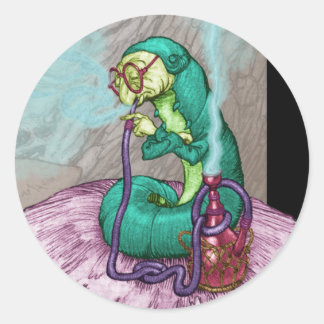 Sticker Rond Alice au pays des merveilles - La Caterpillar