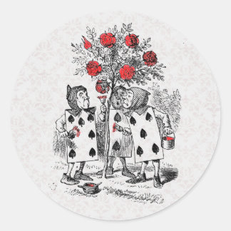 Sticker Rond Alice au pays des merveilles Peindre l'autocollant