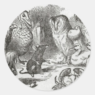 Sticker Rond Alice au pays des merveilles se rassembler autour