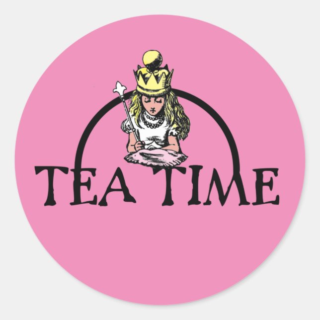 Sticker Rond Alice au pays des merveilles - Tea Time (Devant)