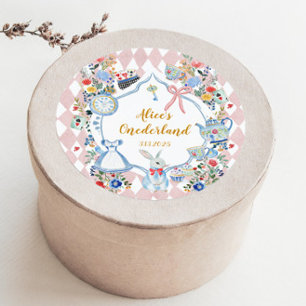 Sticker Rond Alice dans l'Onederland Anniversaire lunaire