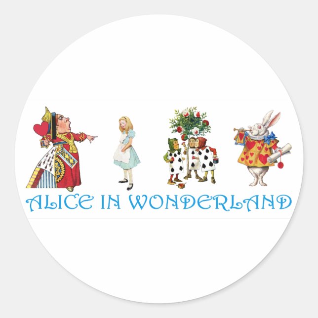 STICKER ROND ALICE EN WONDERLAND (Devant)