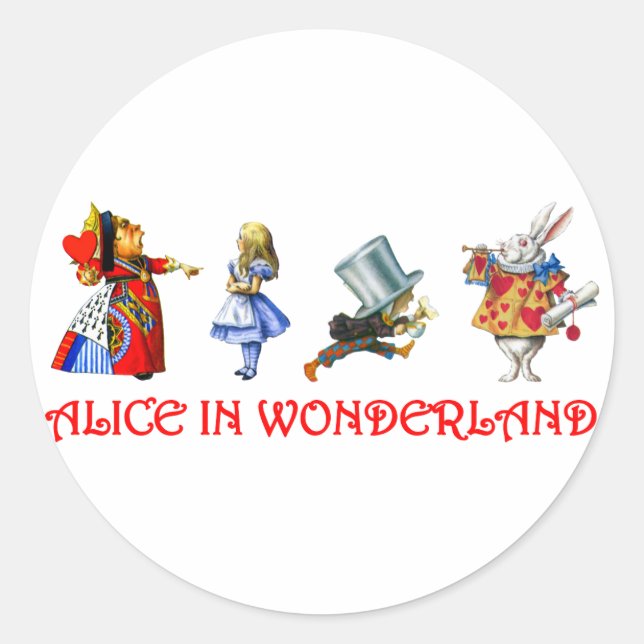STICKER ROND ALICE EN WONDERLAND (Devant)