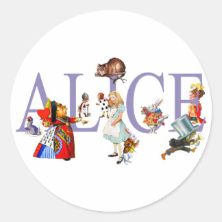 STICKER ROND ALICE ET AMIS AU WONDERLAND