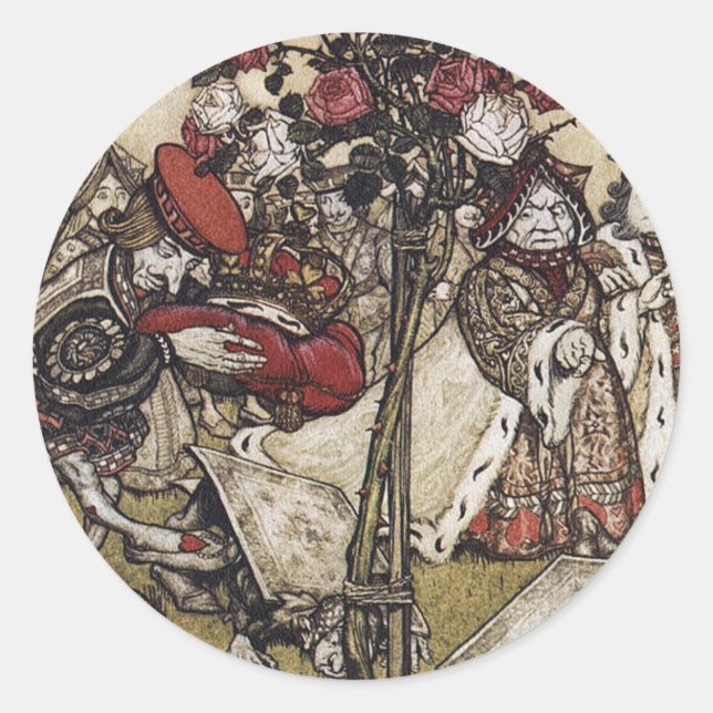 Sticker Rond Alice et Wonderland - Arthur Rackham (Devant)