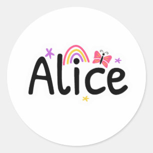 Sticker Rond Alice nom joli design