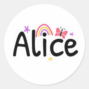Sticker Rond Alice nom joli design