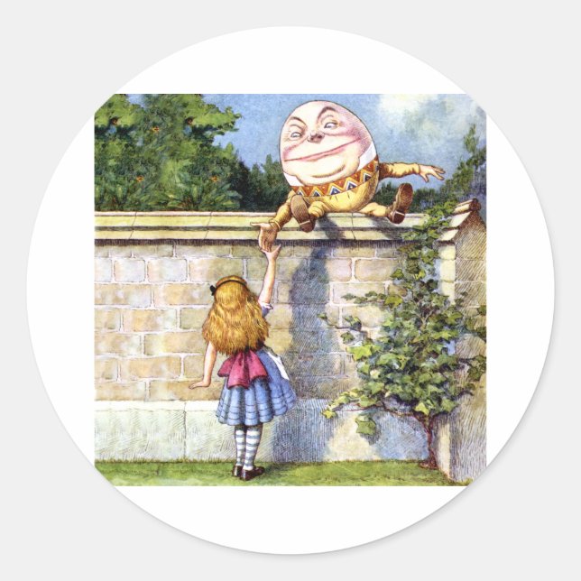 Sticker Rond Alice rencontre Humpty Dumpty au pays des merveill (Devant)