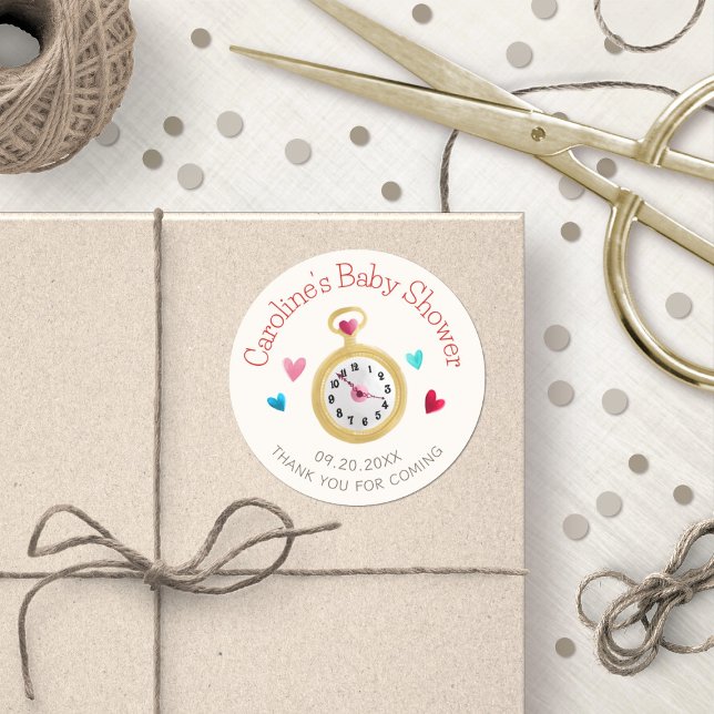 Sticker Rond Alice Wonderland Douche d'anniversaire (Créateur téléchargé)