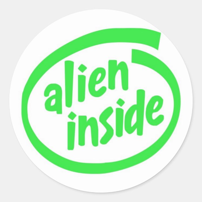 Sticker Rond Alien à l'intérieur (Devant)