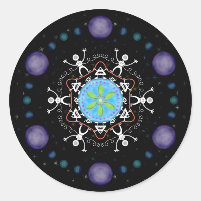 Sticker Rond Alien Buddies (Devant)