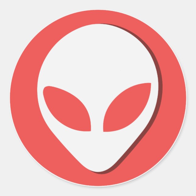 Sticker Rond Alien chanceux (rouge) (Devant)