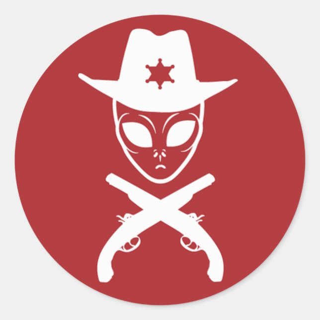 Sticker Rond Alien Cowboy (Devant)