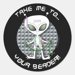 Sticker Rond Alien de perle