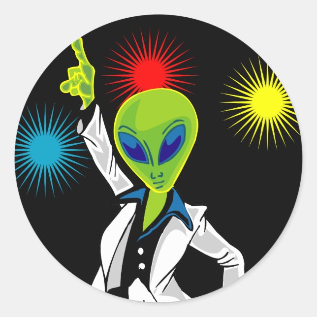Sticker Rond Alien Disco (Devant)