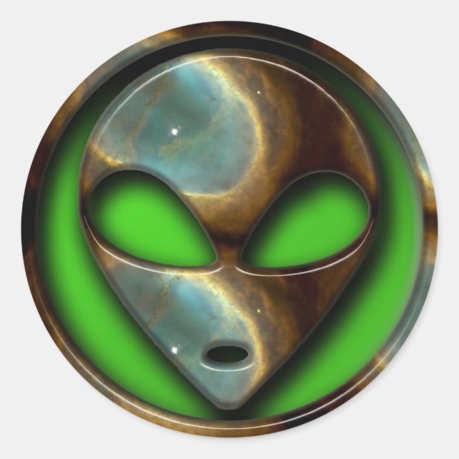 STICKER ROND ALIEN ESPACE (Devant)