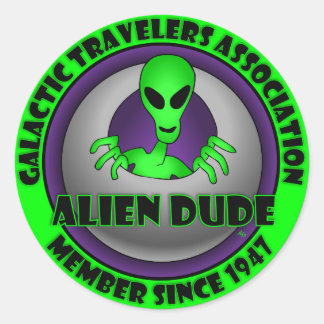 Sticker Rond Alien et Porte - clés d'ovnis & Flair
