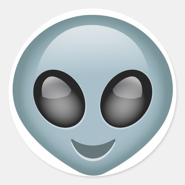 Sticker Rond Alien extraterrestre Emoji (Devant)
