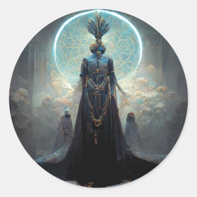 Sticker Rond Alien Fae 3 Imaginaire Sci-Fi (Devant)