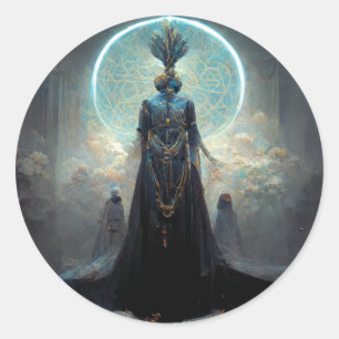 Sticker Rond Alien Fae 3 Imaginaire Sci-Fi