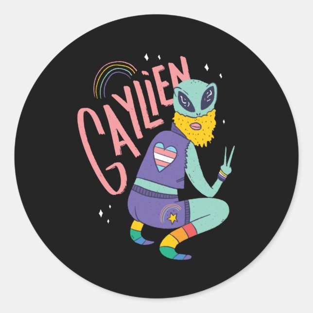 Sticker Rond Alien gay (Devant)
