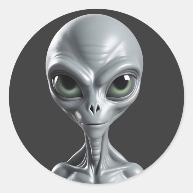Sticker Rond Alien Grey (Devant)