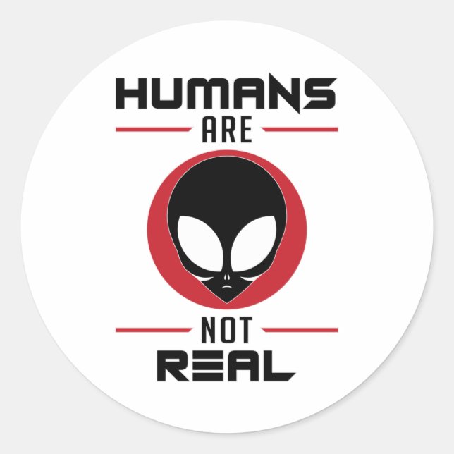 Sticker Rond Alien Head Ufo Zone Alien 51 Drôle Idée Cadeau (Devant)