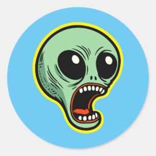 Sticker Rond Alien hurlant