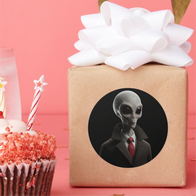 Sticker Rond Alien moderne (Fête)