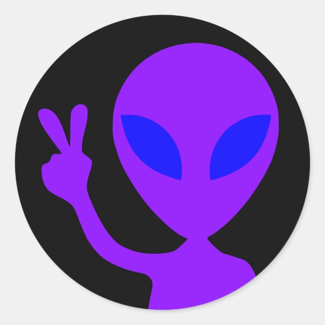 Sticker Rond Alien pacifique (Devant)
