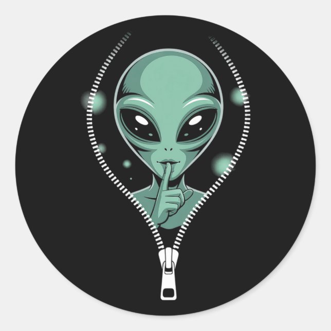 Sticker Rond Alien Peeping (Devant)