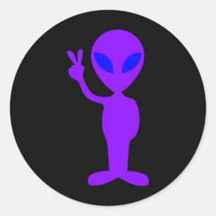 Sticker Rond Alien pourpre