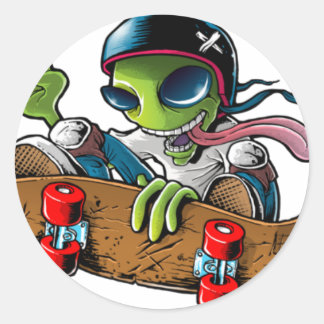 Sticker Rond alien radio "sticker logo"