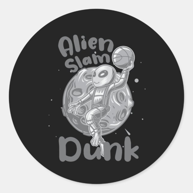 Sticker Rond Alien Slam Dunk Actif (Devant)