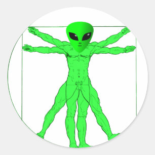 Sticker Rond Alien vitruvien