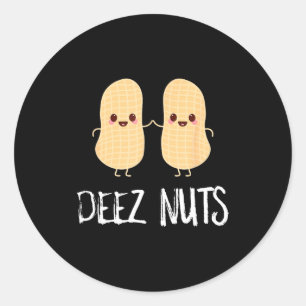 Sticker Rond Aliment Cacahuète Drôle Kawaii Mignon Mème Deez No