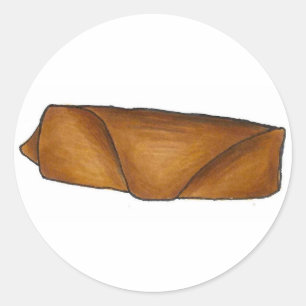 Sticker Rond Alimentation chinoise Rouleau de printemps Rouleau